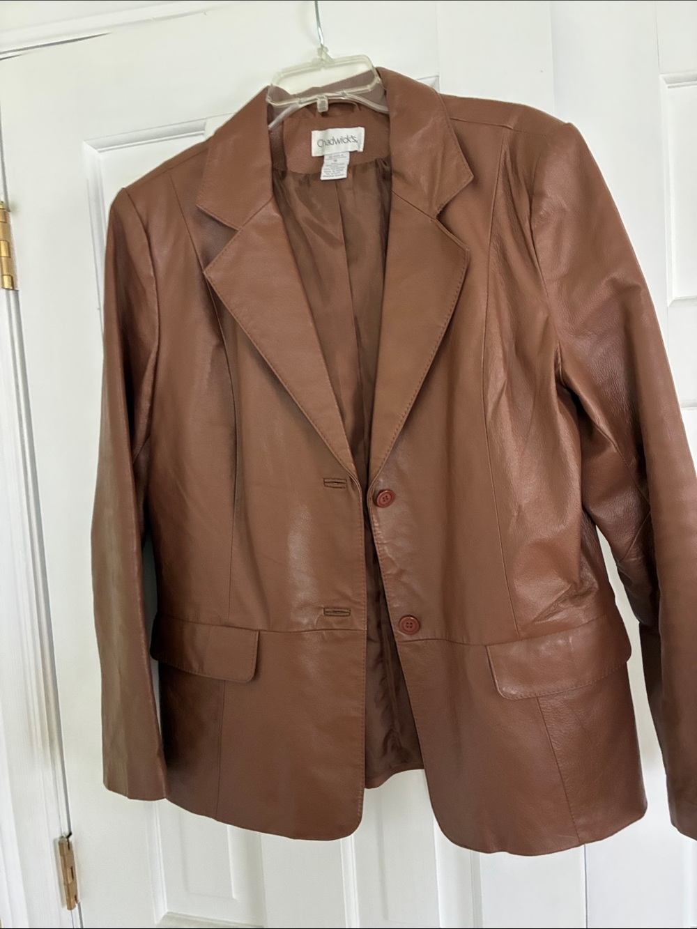 Vintage Chadwicks Brown Leather Blazer Jacket - Picture 4 of 8
